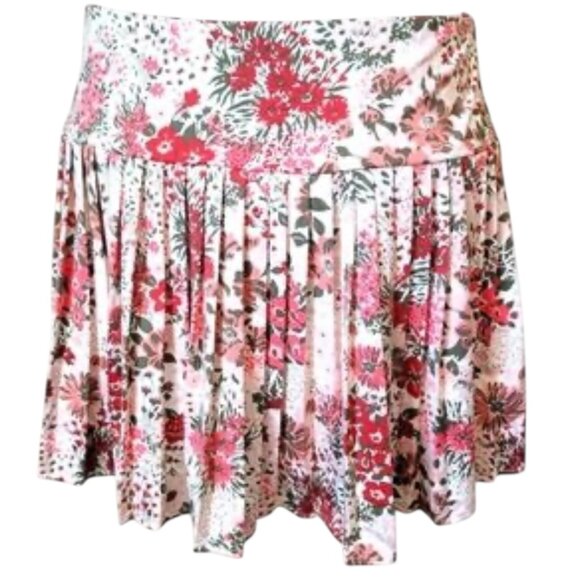 NEW Laura Ashley Pleated Pink Floral Skort Women’s Size Large NWT